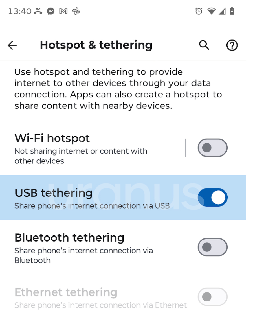 تنظیمات فعال‌سازی USB Tethering در گوشی‌های سامسونگ