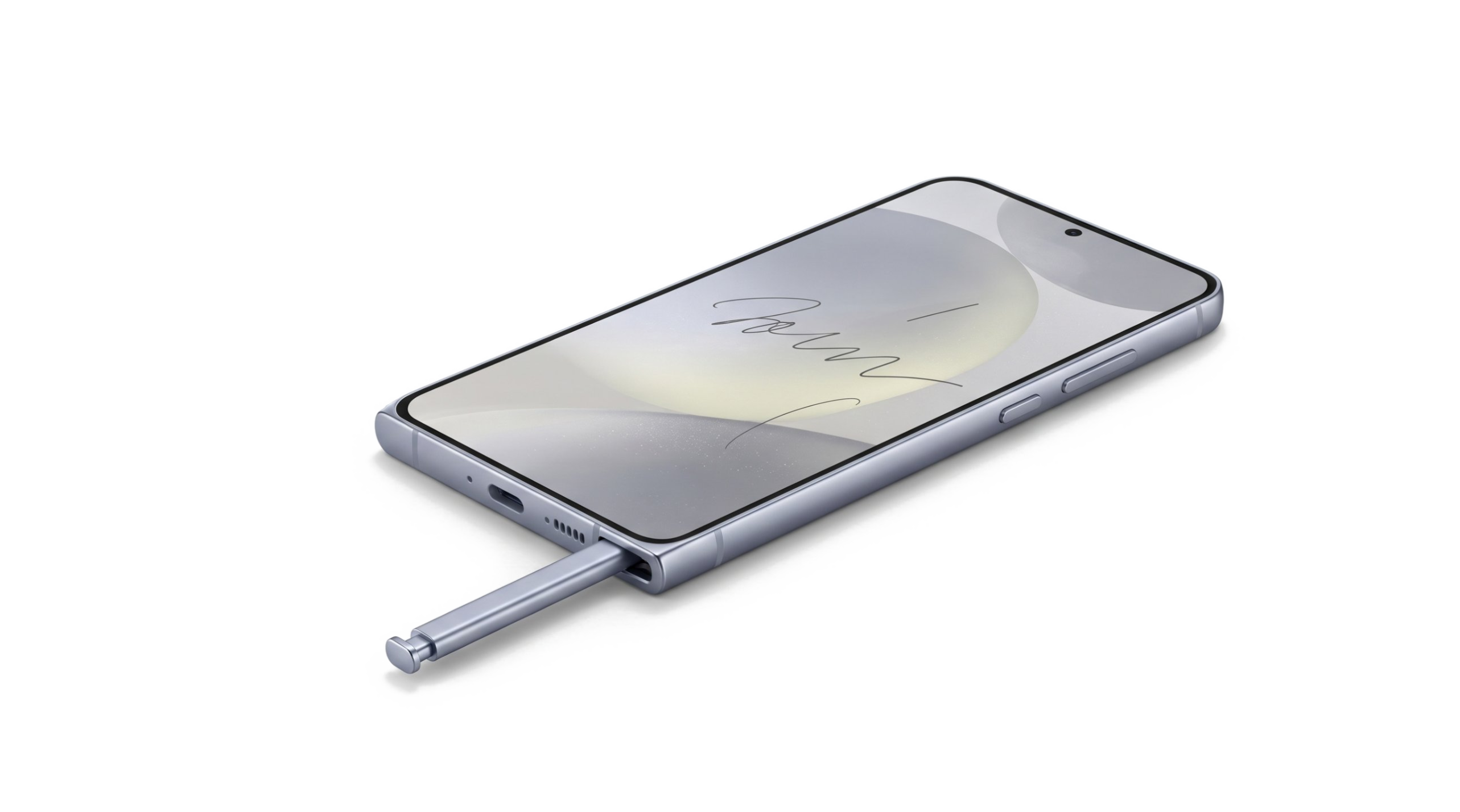 گوشی Galaxy S25 Ultra با قلم S Pen خارج‌شده از جایگاه داخلی